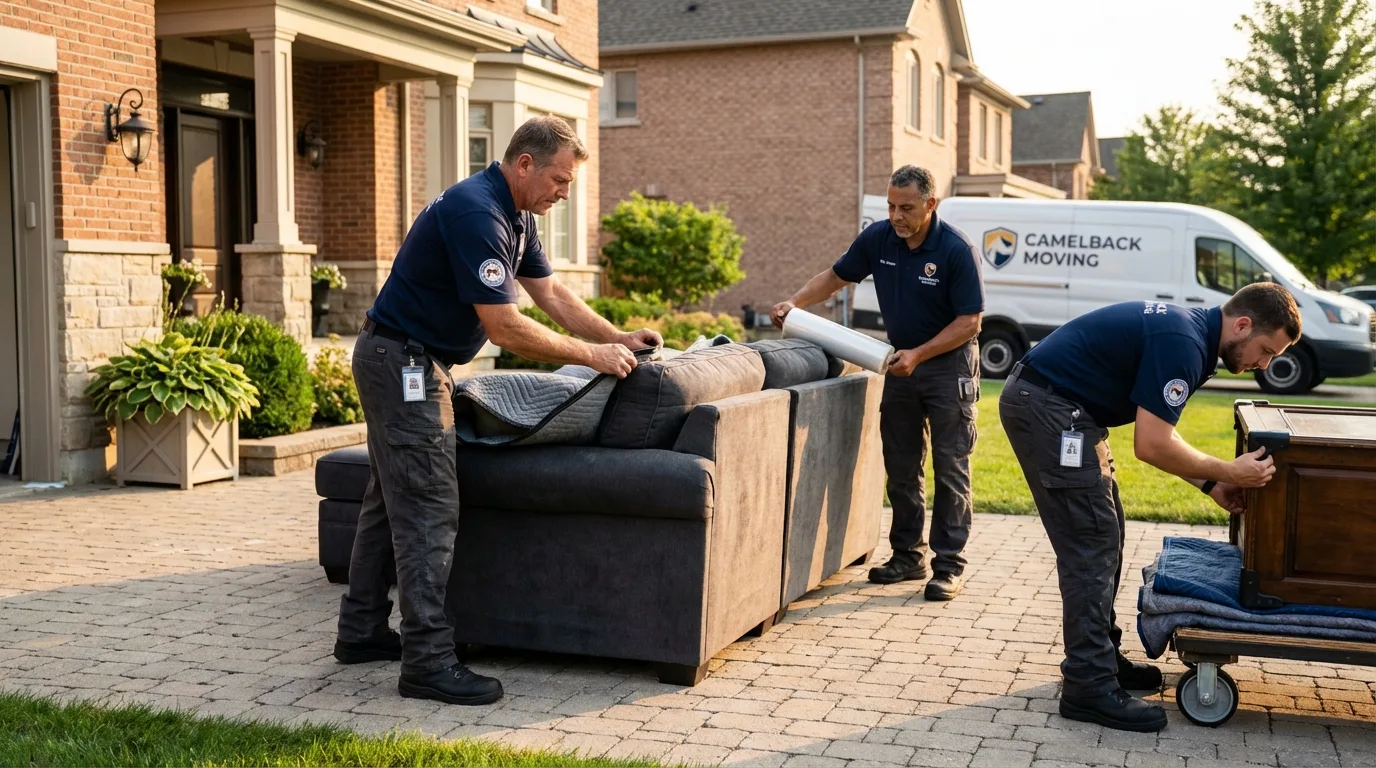 Large estate moving crew wrapping furniture in Gambrills, MD
